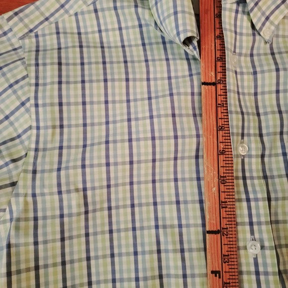 Orivs Mens Multicolor Plaid Short Sleeve Collared‎ Button Up Shirt Size Medium - Picture 7 of 7